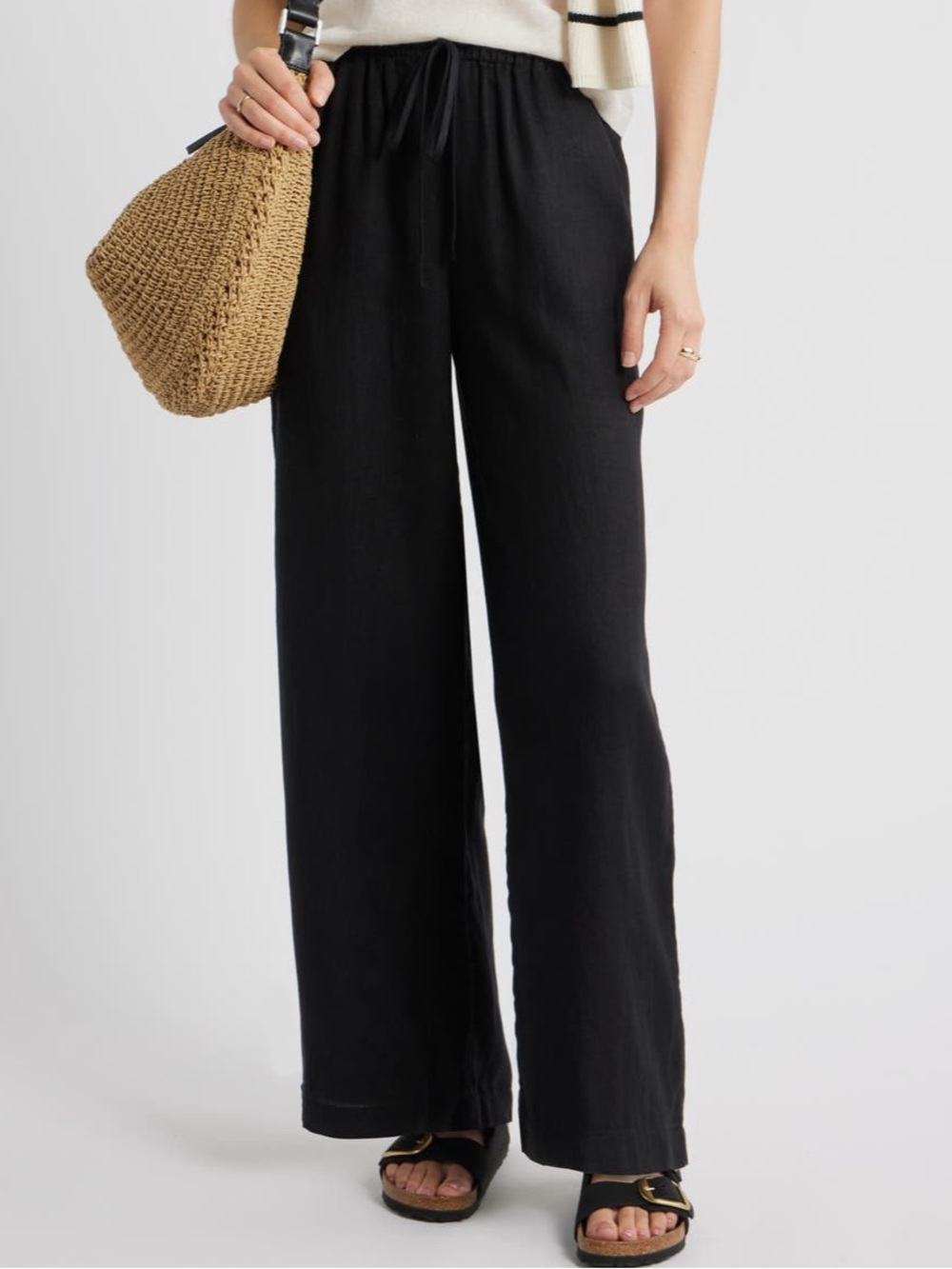 Caslon Black Wide Leg Drawstring Pants